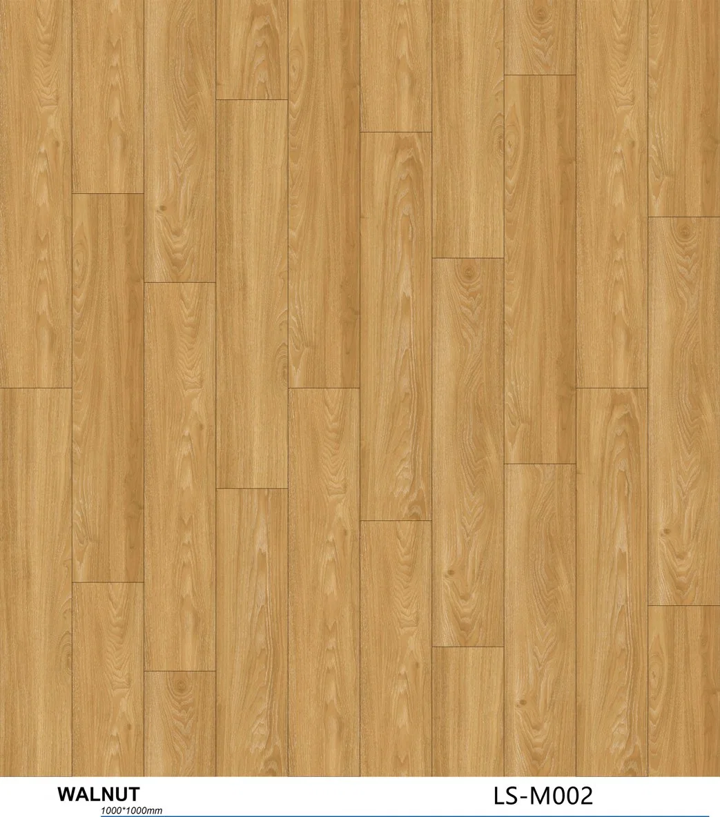 Gkbm Ls-W002 Anti-Slip Fireproof Waterproof Unilin Click Walnut Burlywood Wood Pattern Vinyl Spc Flooring