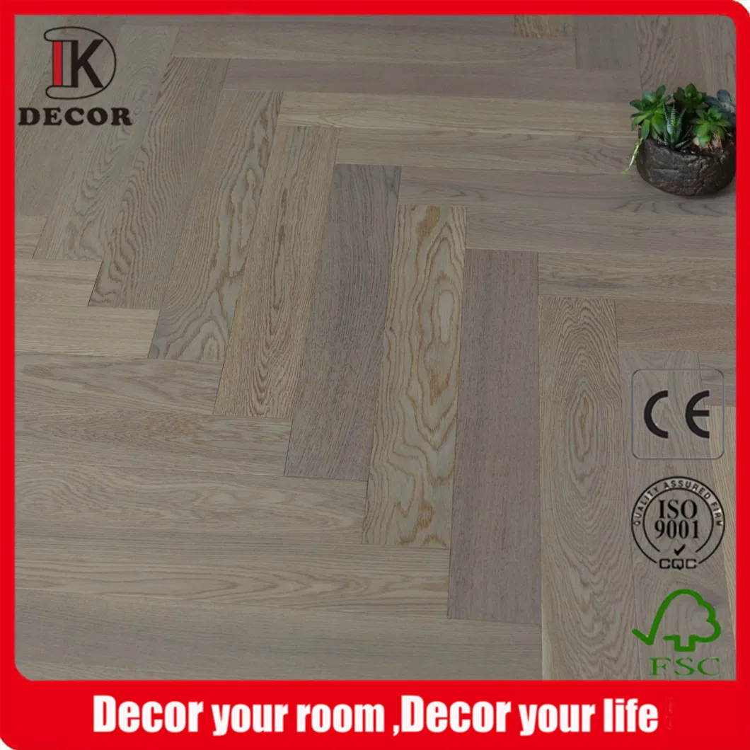 Herringbone Oak Square Bevel Black Natural Grain Wood Flooring Indoor Floor