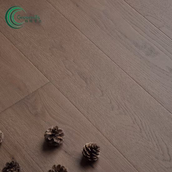 Piso de madeira de carvalho escovado claro fumado cinza cor marrom Piso de parquet de madeira maciça